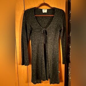 Byer California Charcoal Open Front Duster with Tie Closure